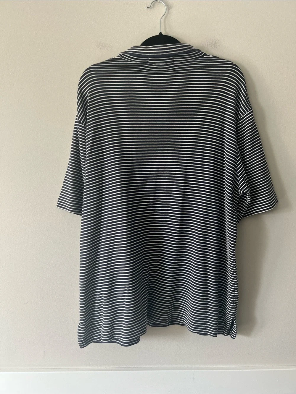 Vintage Polo Sport Ralph Lauren XL Navy White Striped Polo USA Flag 100% Cotton